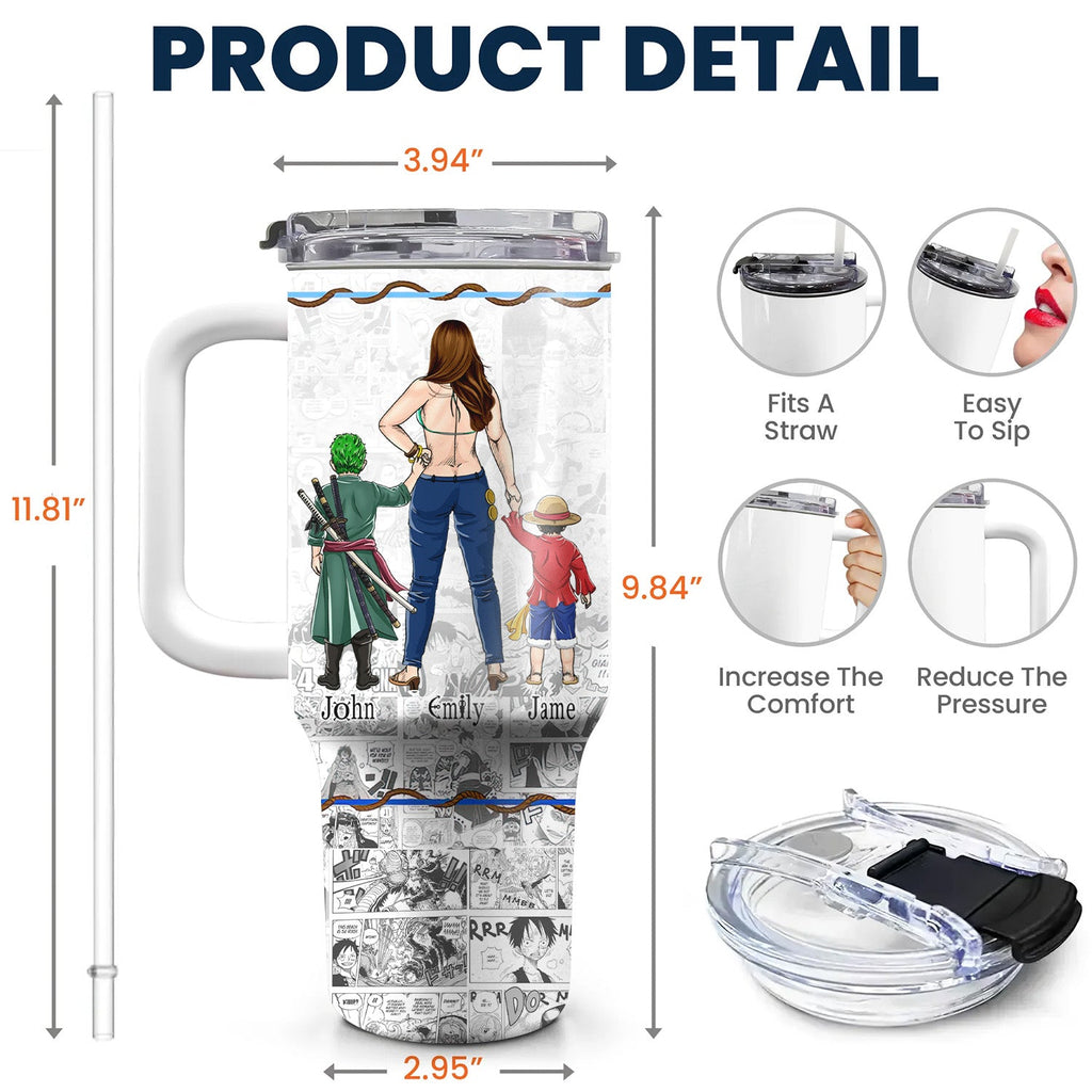 Personalized 40oz Tumbler Cup for Mom - Pirate Themed Gift