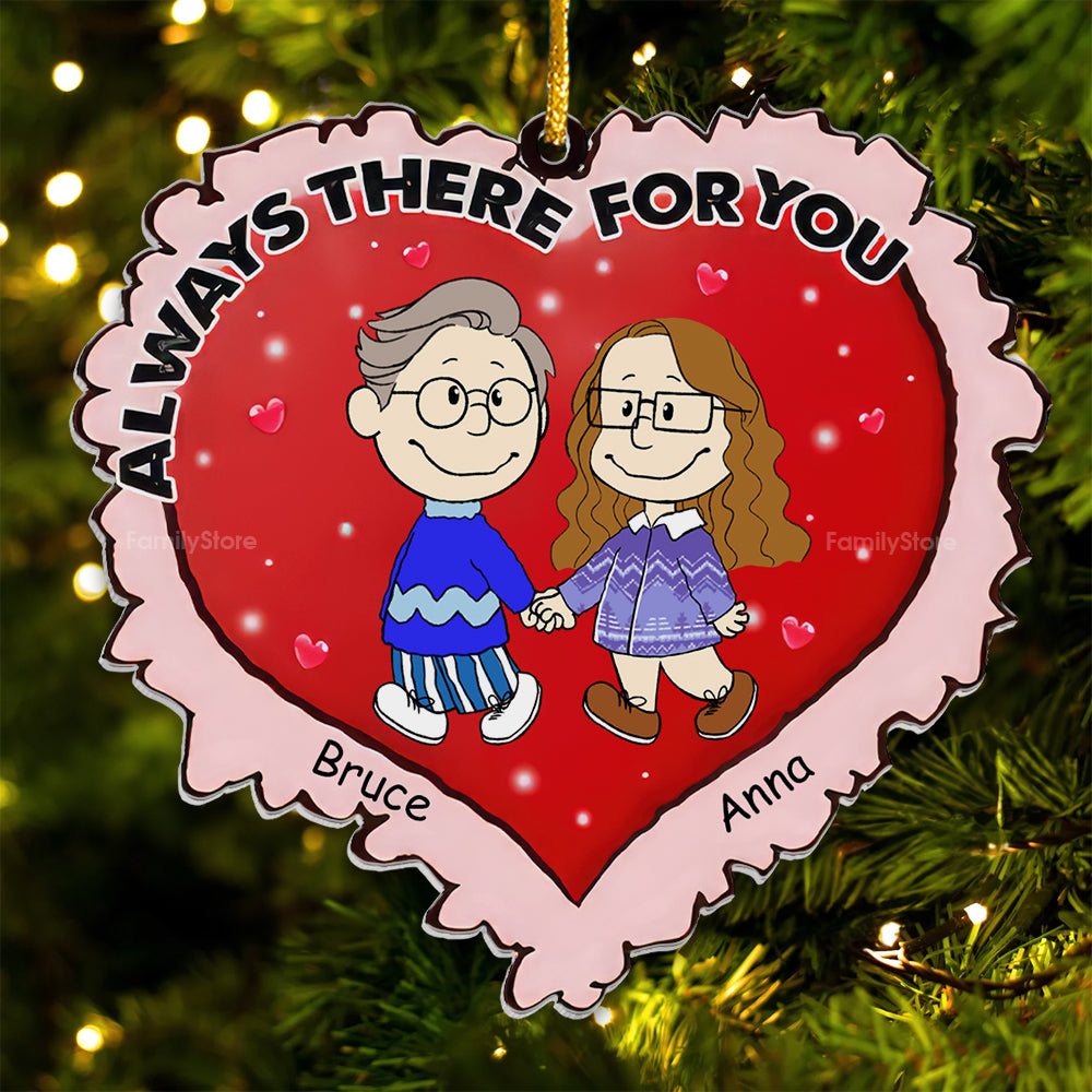 Personalized Acrylic Ornament Heart for Couple Christmas Gift