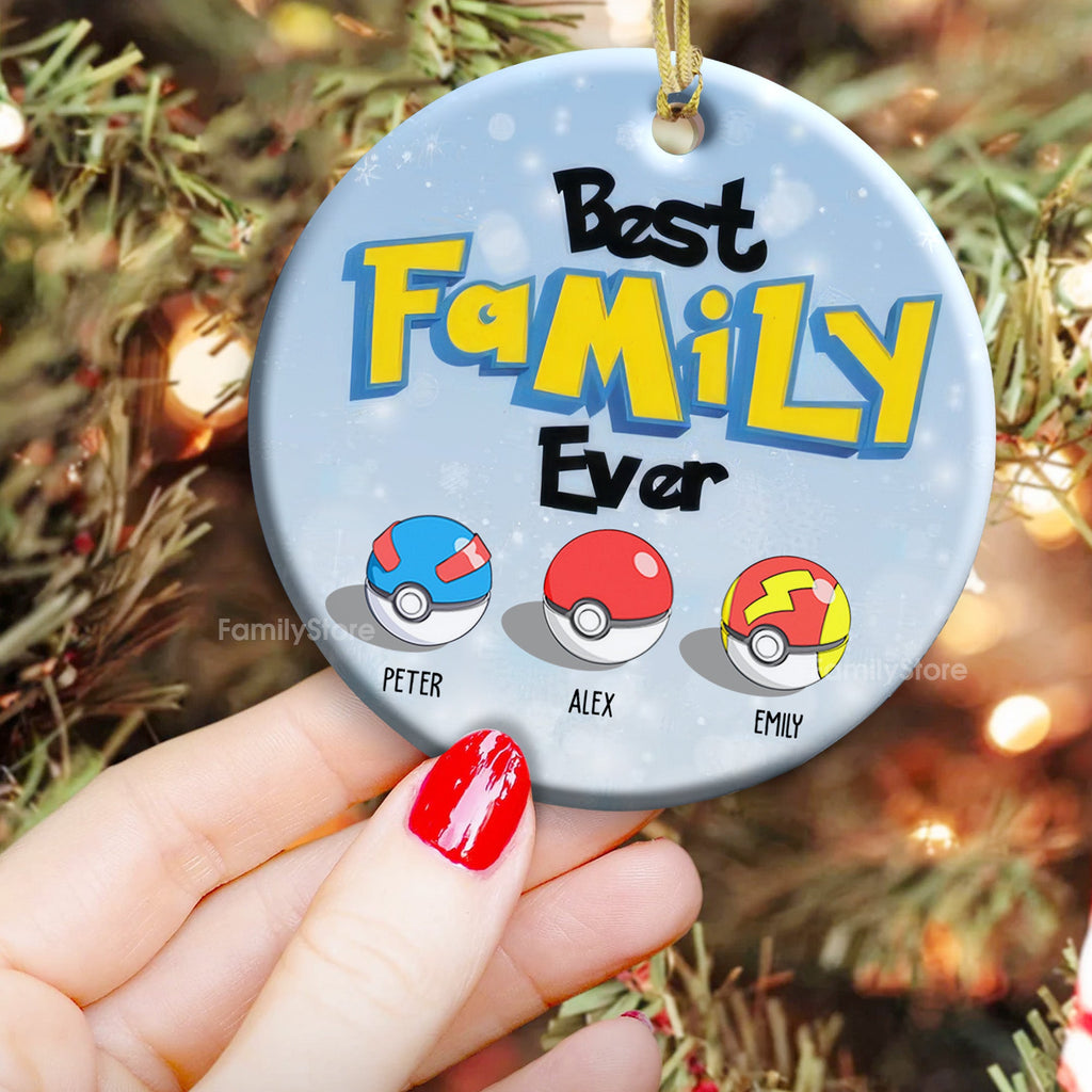 Personalized Family Ceramic Ornament Custom Name Gift