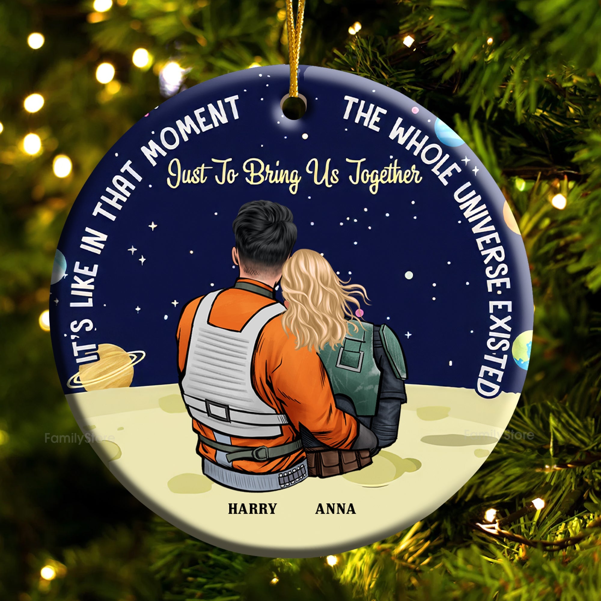 Personalized Ceramic Ornament for Couple with Custom Names - Unique Gift for Anniversaries & Valentine's Day