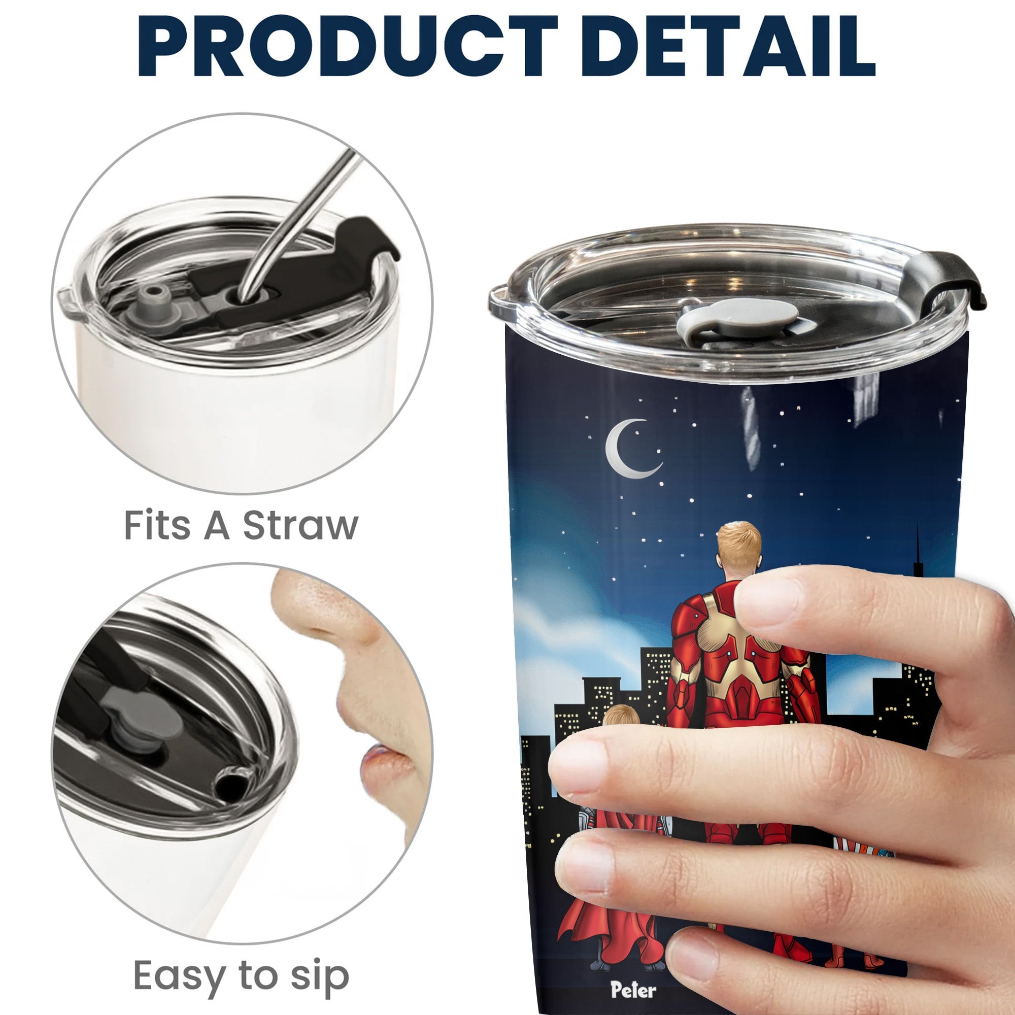 Personalized Stainless Steel Tumbler for Dad - Heroes Don't Wear Spandex Gift