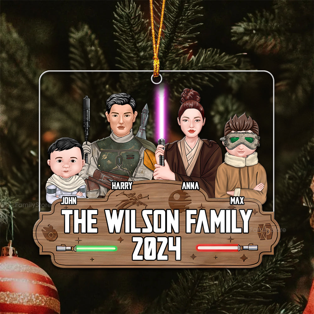 Personalized Acrylic Family Ornament Custom Names Gift for Holiday