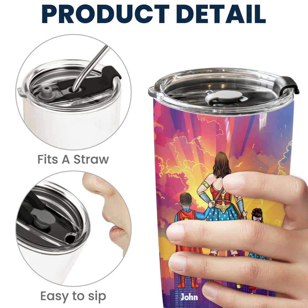 Personalized Super Mom Tumbler Gift for Mom & Grandma