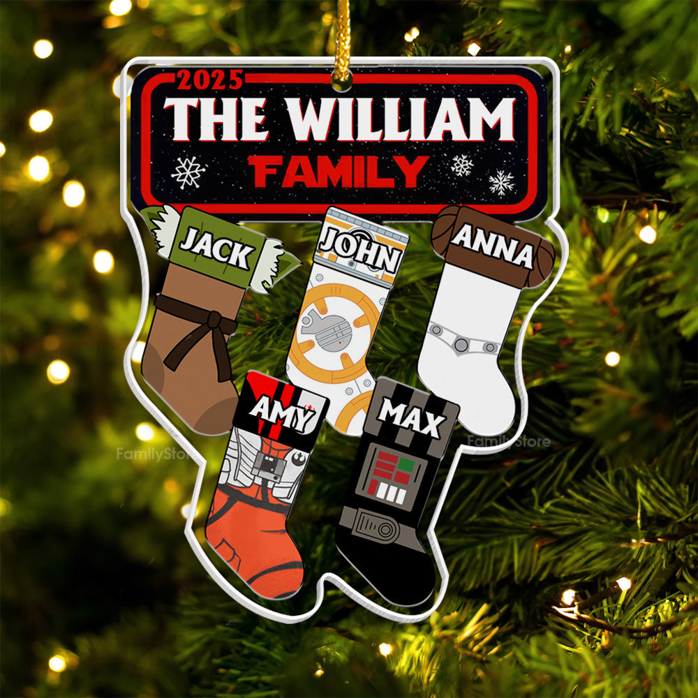 Personalized Star Wars Family Socks Acrylic Ornament Gift