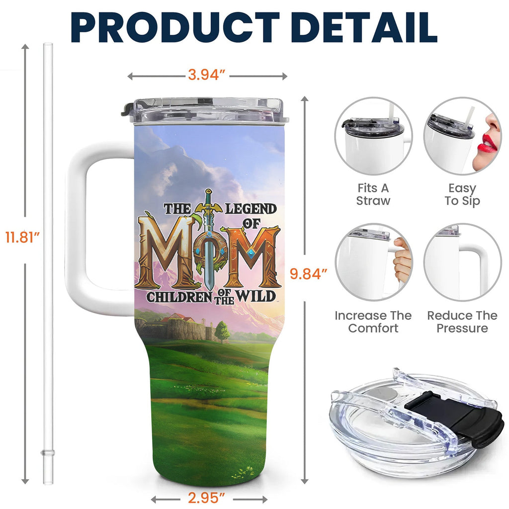 Personalized 40oz Tumbler with Straw for Mom - Legend of Mom Children of the Wild Gift