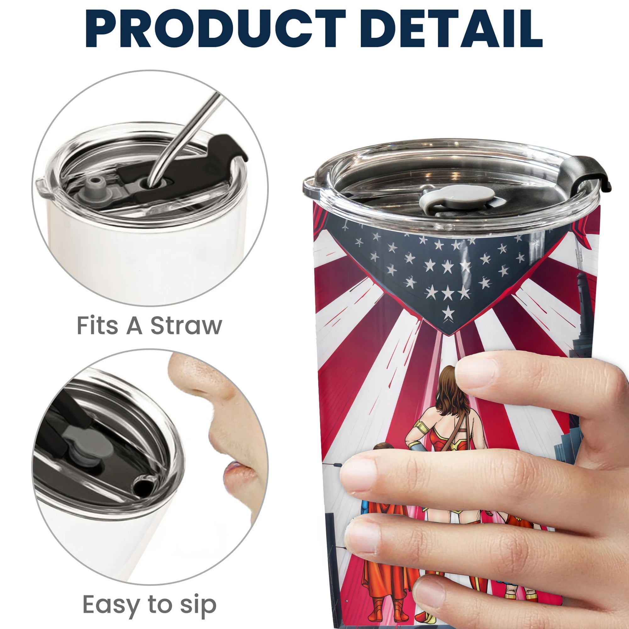Personalized Superhero Mom Stainless Steel Tumbler Gift for Mother's Day
