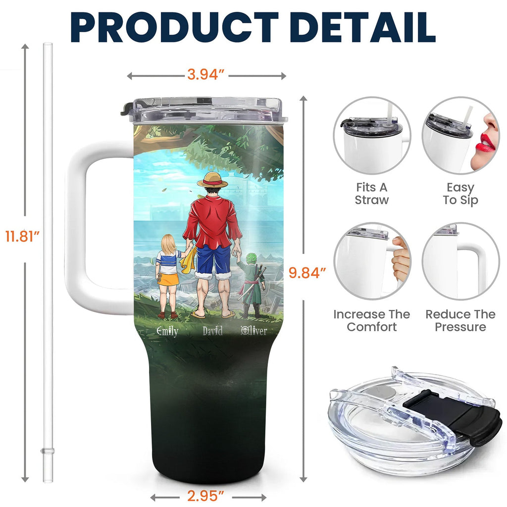 Personalized 40oz Tumbler with Straw for Dad | Father's Day Gift
