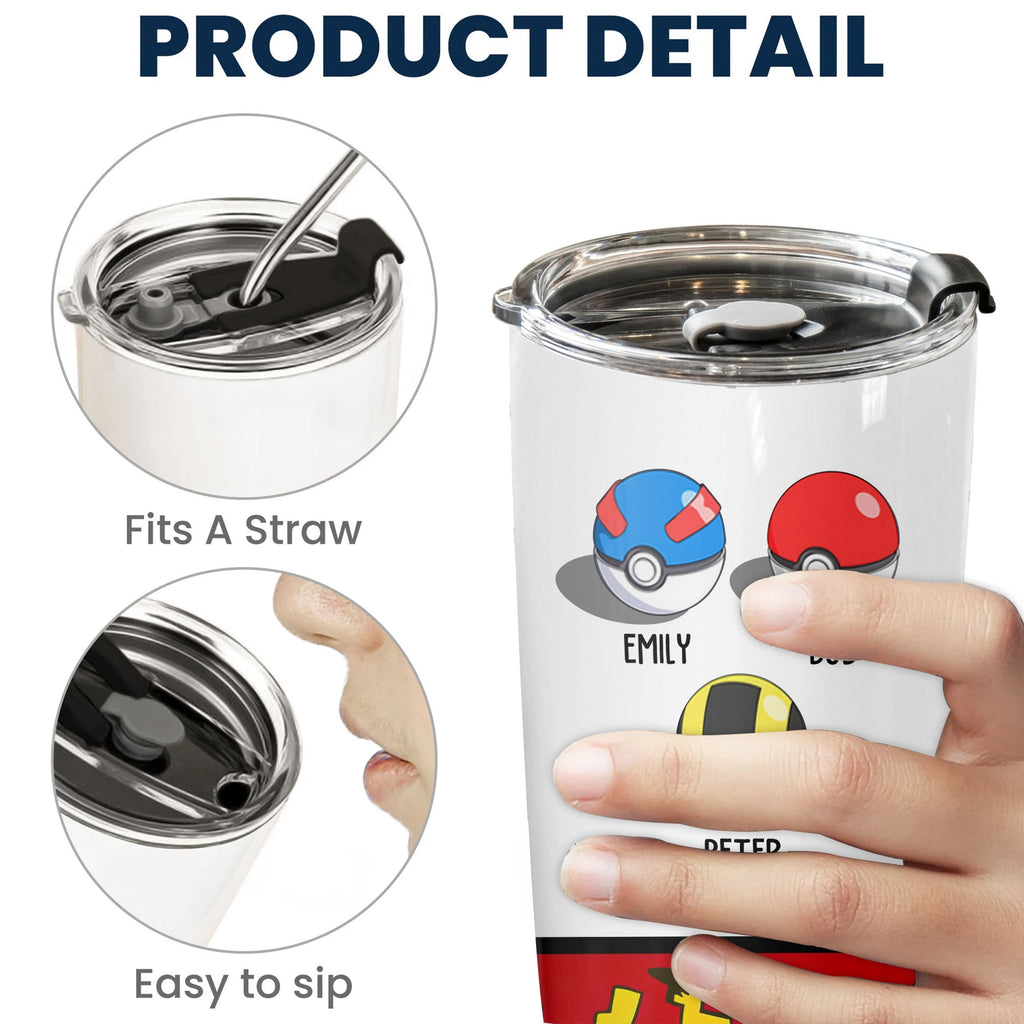 Personalized Pokemon Best Pokedad Ever Tumbler Gift for Dad