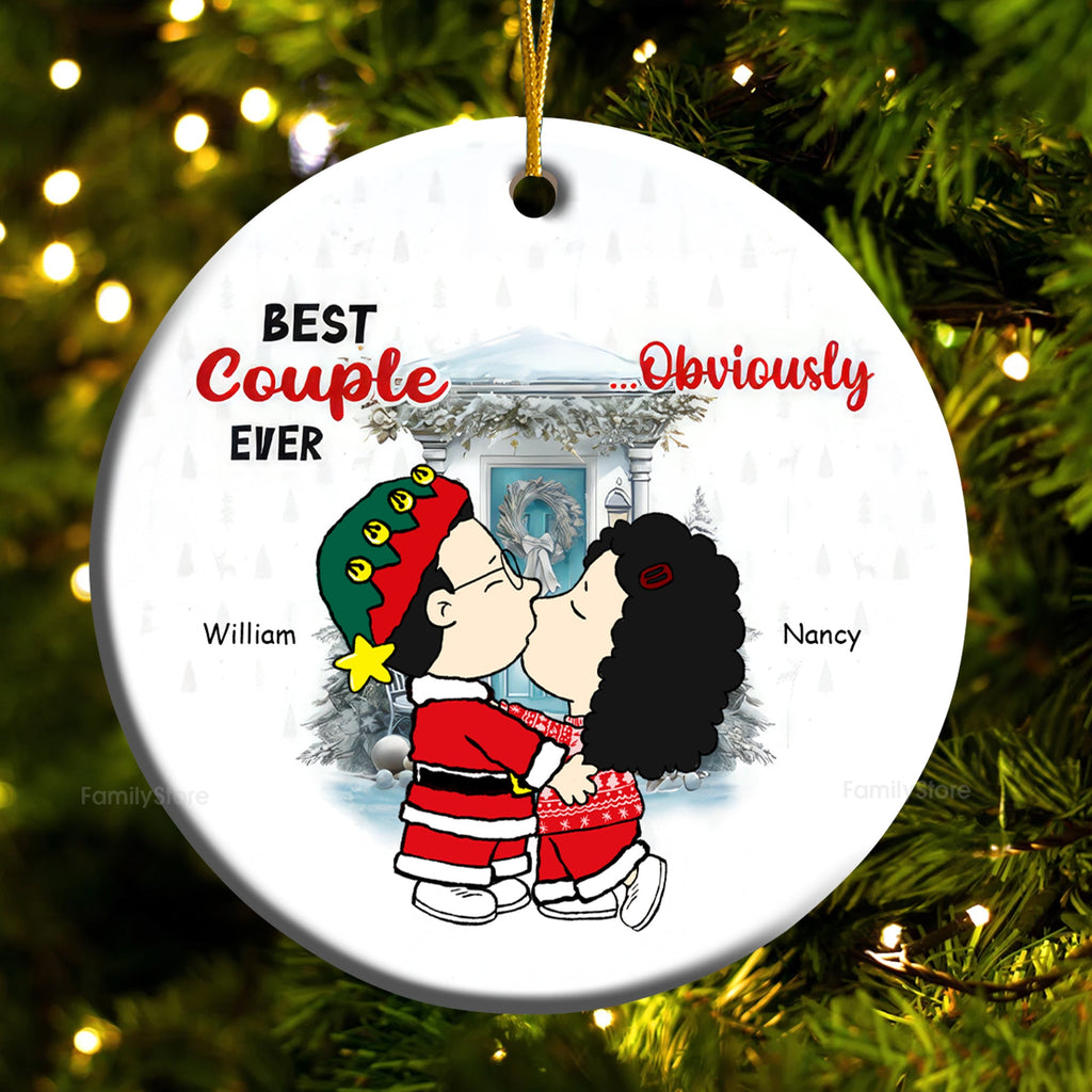 Personalized Ceramic Ornament Best Couple Ever Gift for Husband and Wife