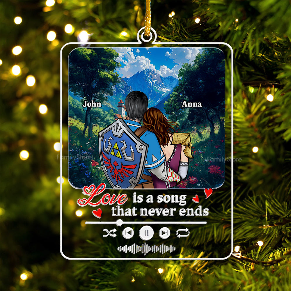 Personalized Acrylic Ornament Love is a Song Gift for Couples