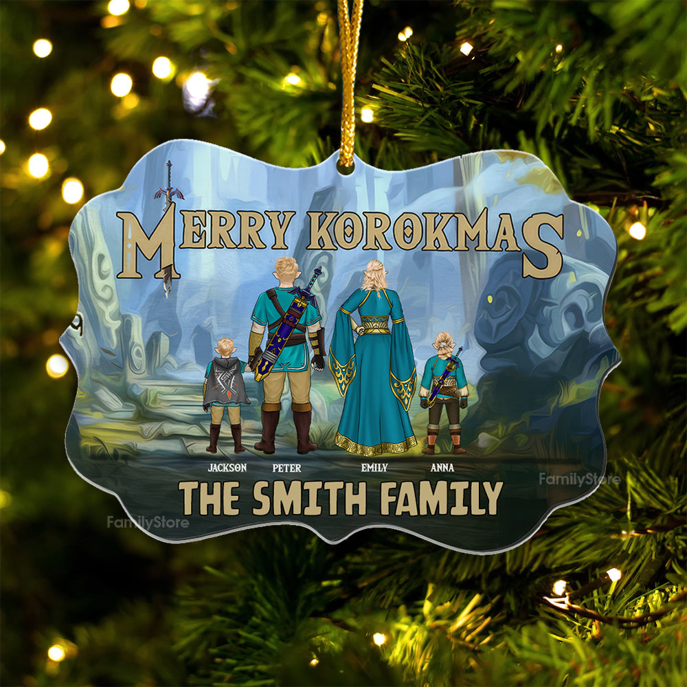 Personalized Zelda Holiday Ornament Custom Family Name Gift