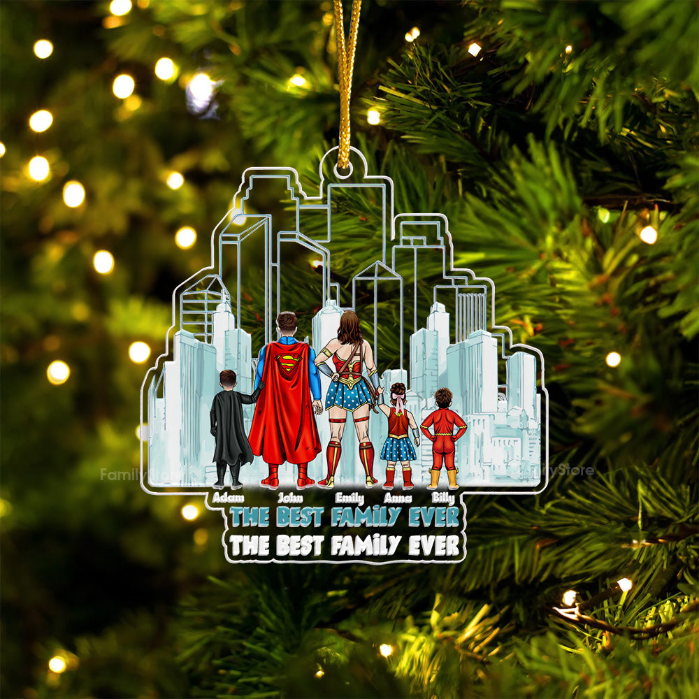 Personalized Superhero Family Acrylic Ornament Gift