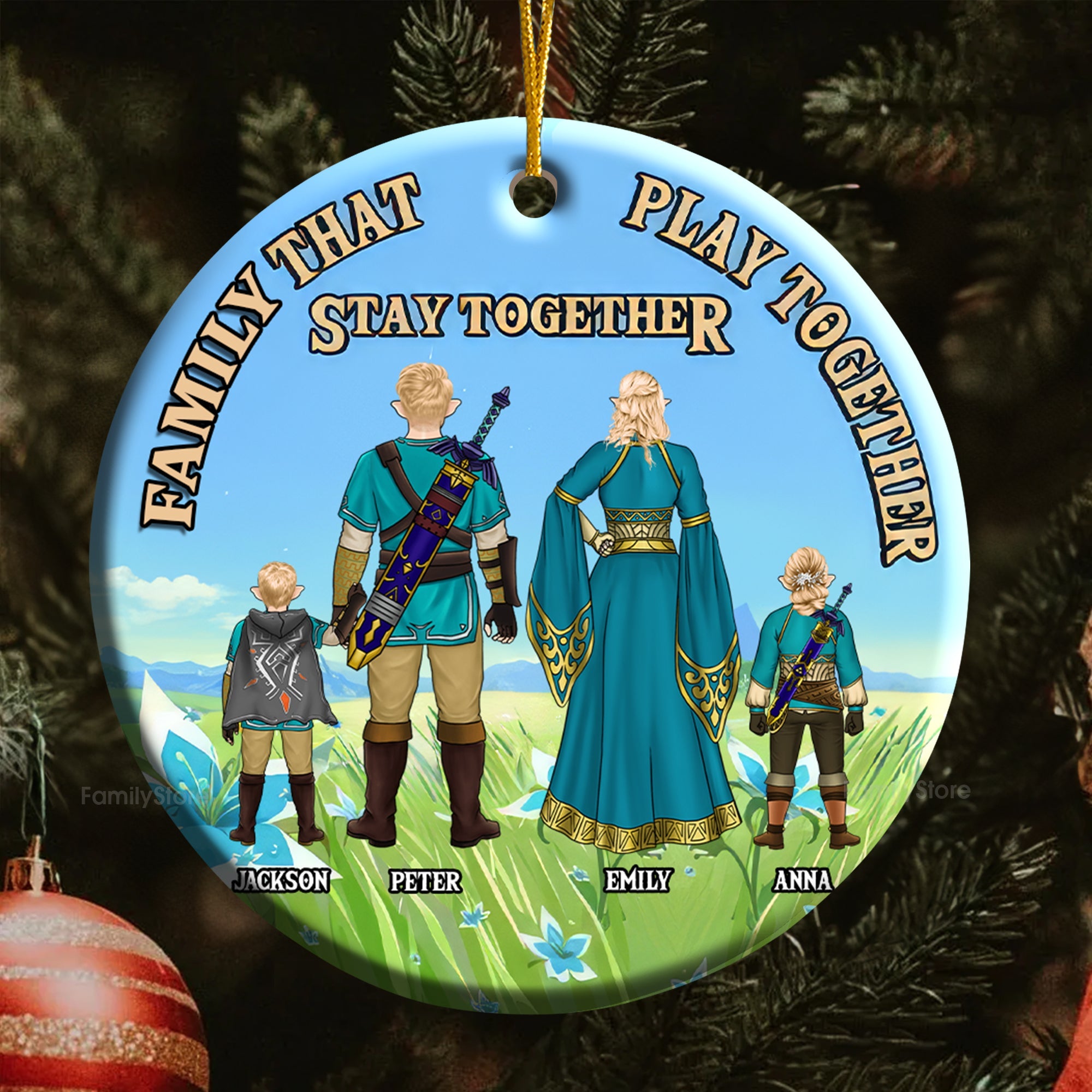 Personalized Zelda Family Ornament Custom Name Gift for Family