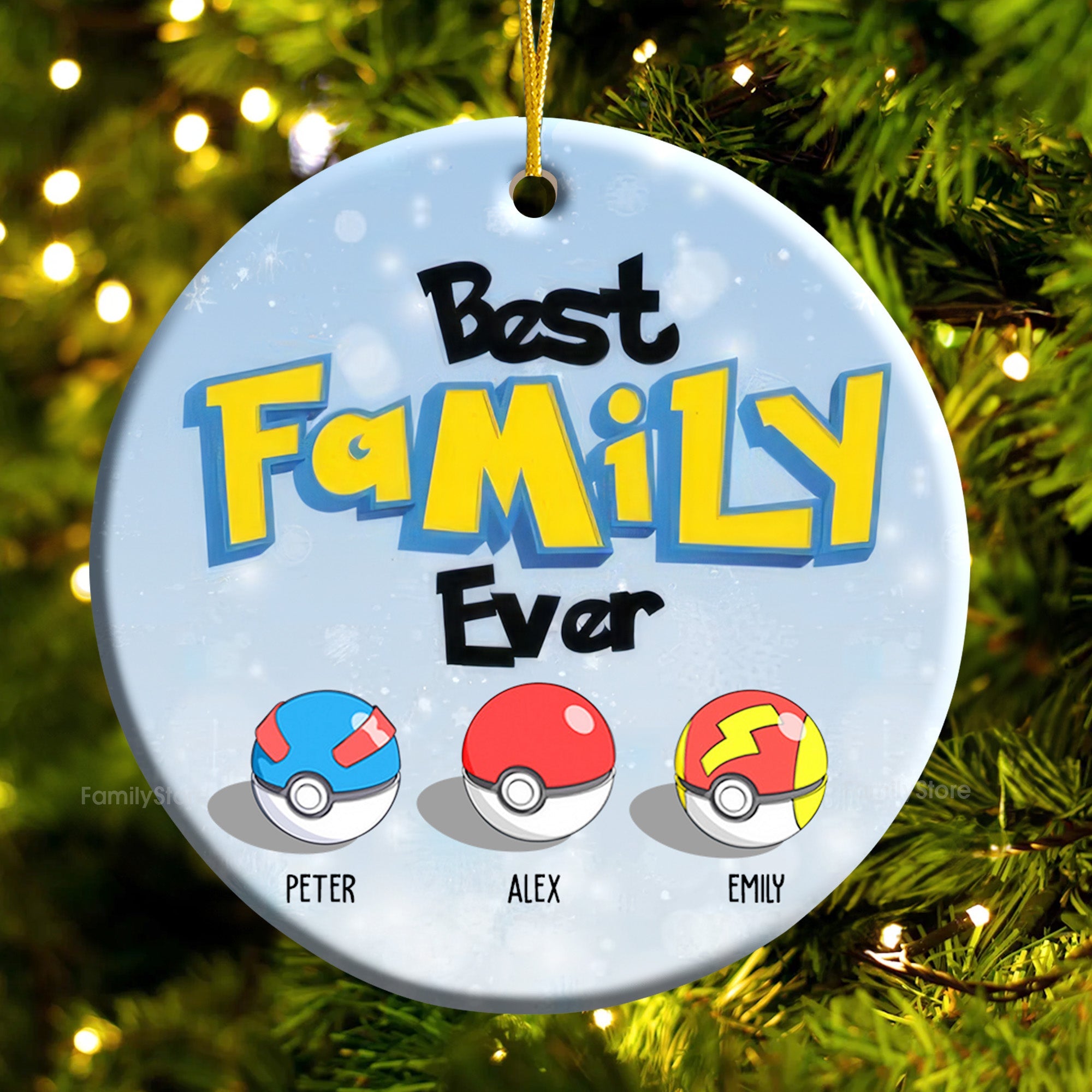 Personalized Family Ceramic Ornament Custom Name Gift