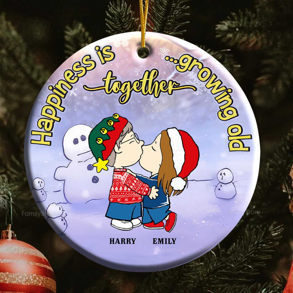 Personalized Ceramic Ornament Growing Old Together Gift for Couple