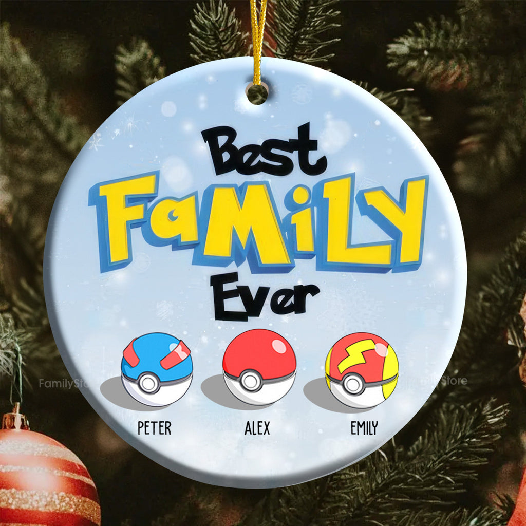 Personalized Family Ceramic Ornament Custom Name Gift