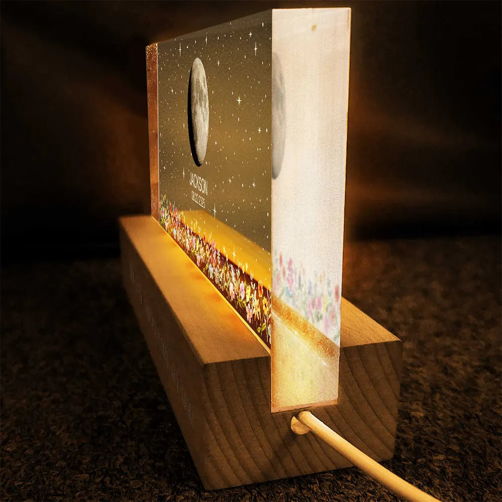 Personalized 3D LED Moon Phase Light Custom Gift for Dad, Mom