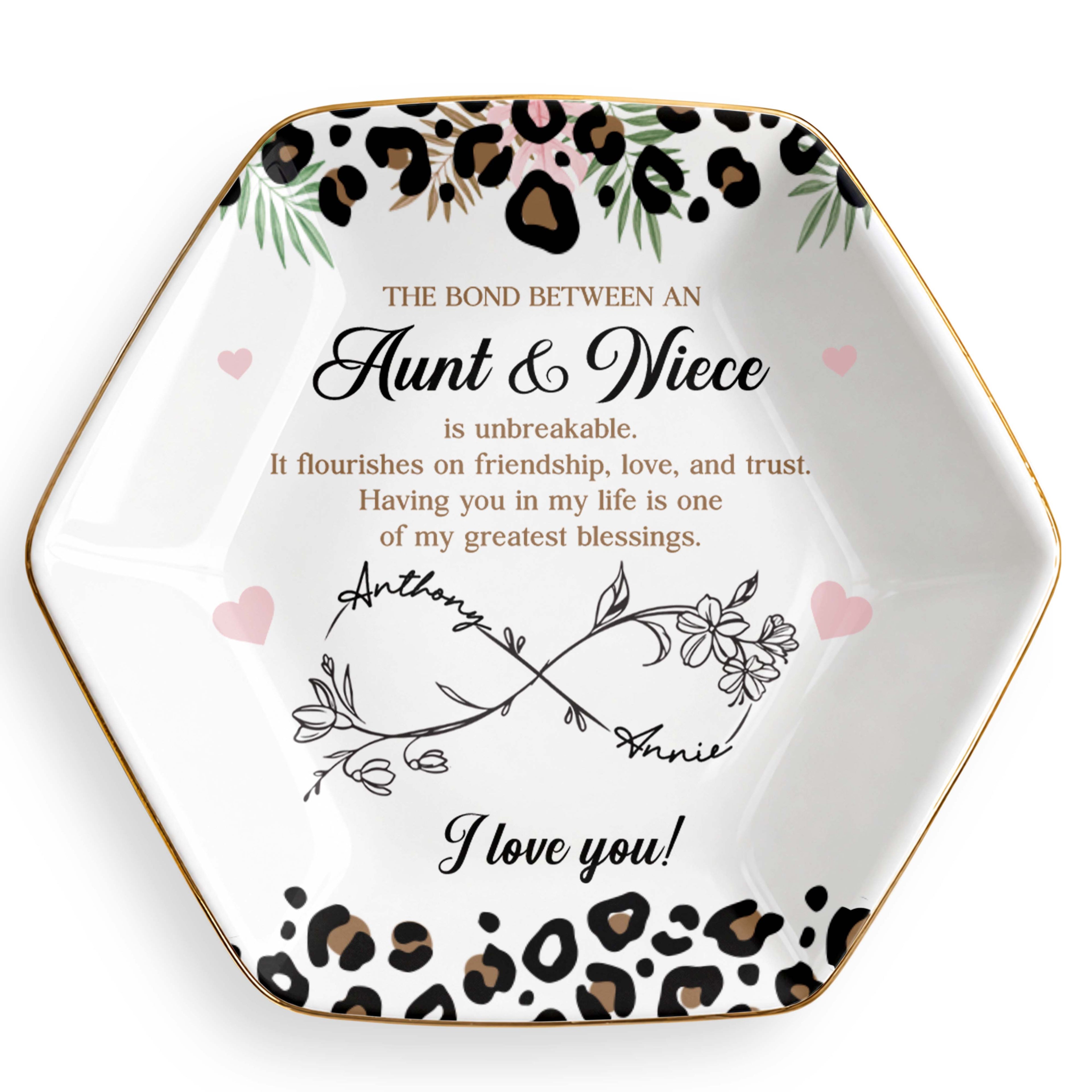 Personalized Hexagonal Jewelry Dish Custom Name for Niece