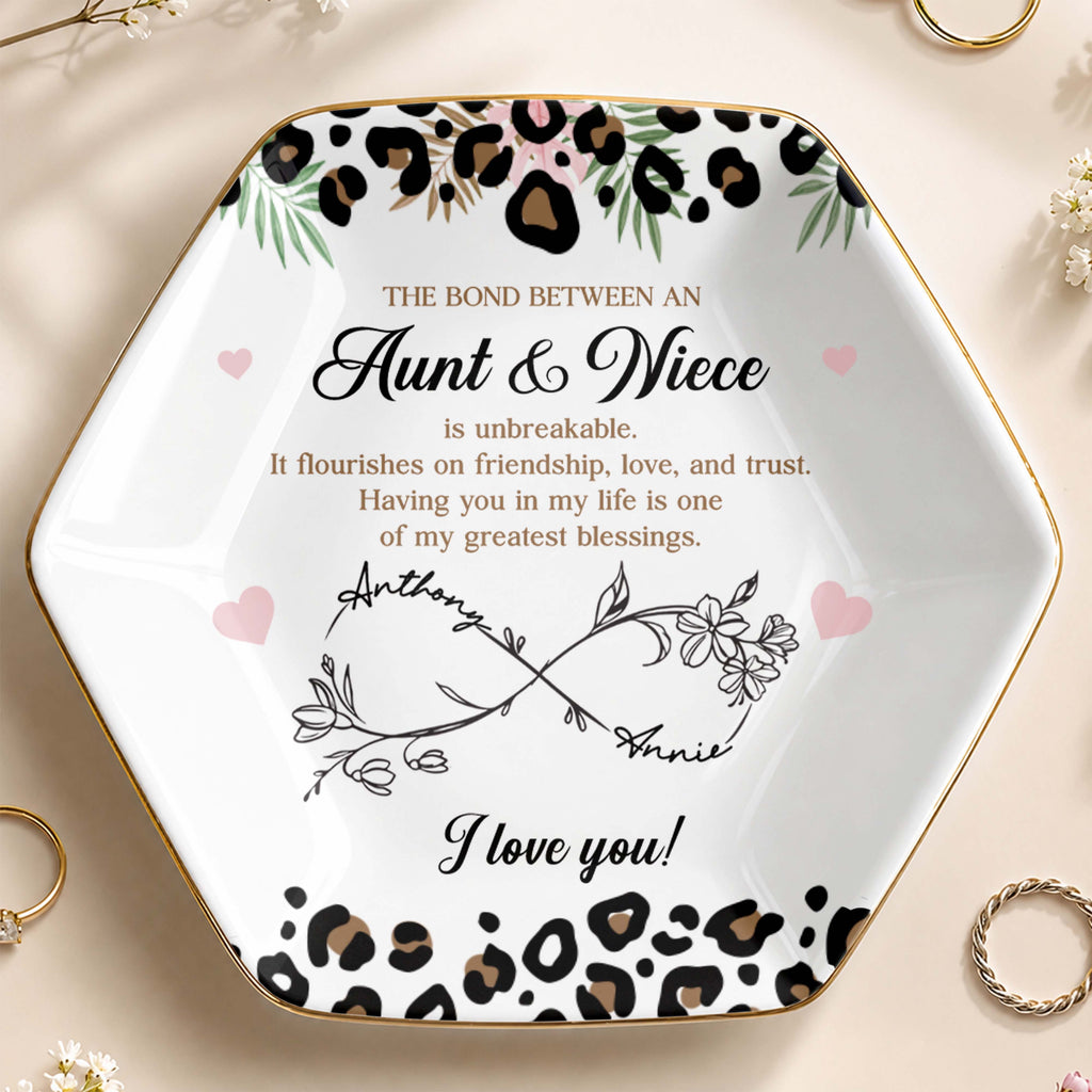 Personalized Hexagonal Jewelry Dish Custom Name for Niece