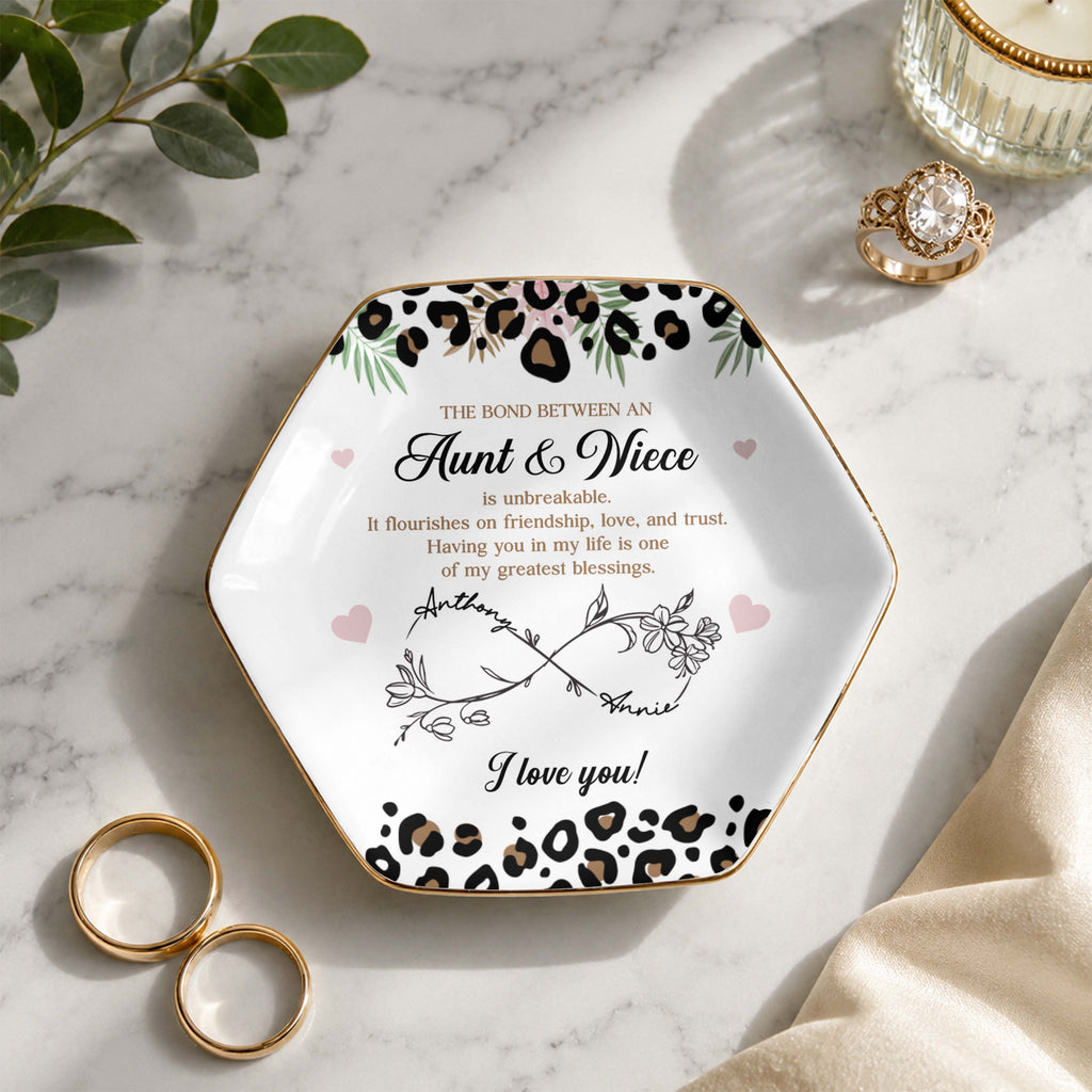 Personalized Hexagonal Jewelry Dish Custom Name for Niece