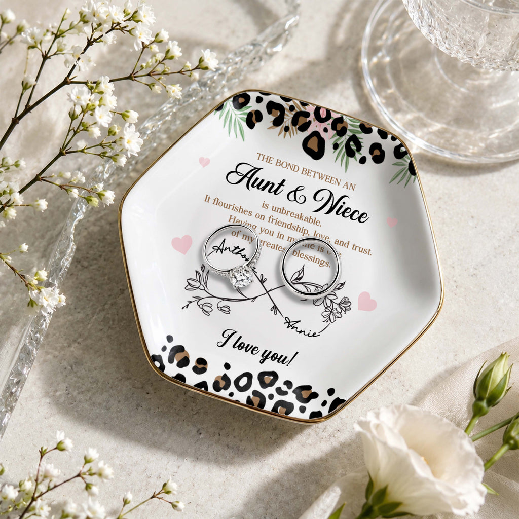 Personalized Hexagonal Jewelry Dish Custom Name for Niece