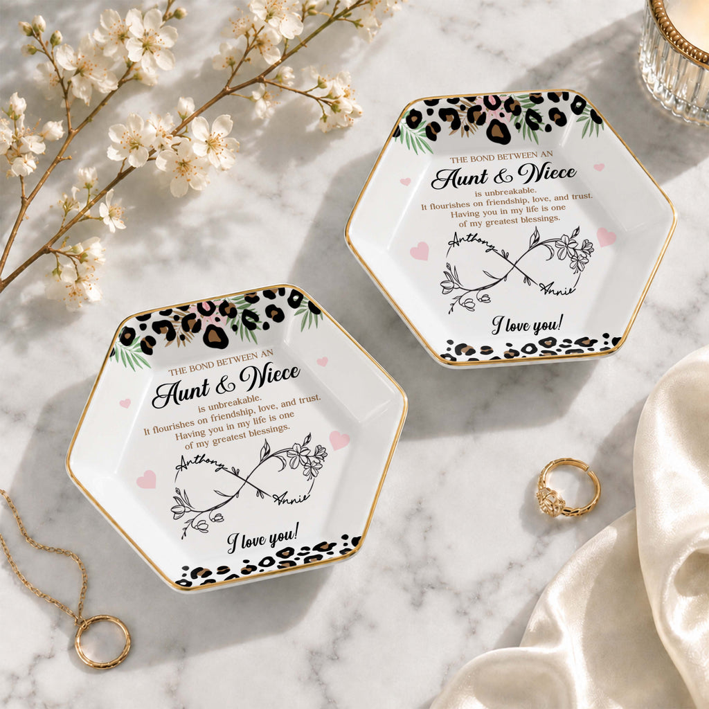 Personalized Hexagonal Jewelry Dish Custom Name for Niece