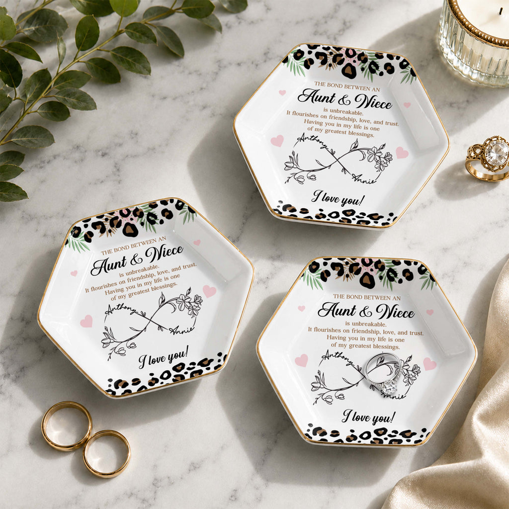 Personalized Hexagonal Jewelry Dish Custom Name for Niece
