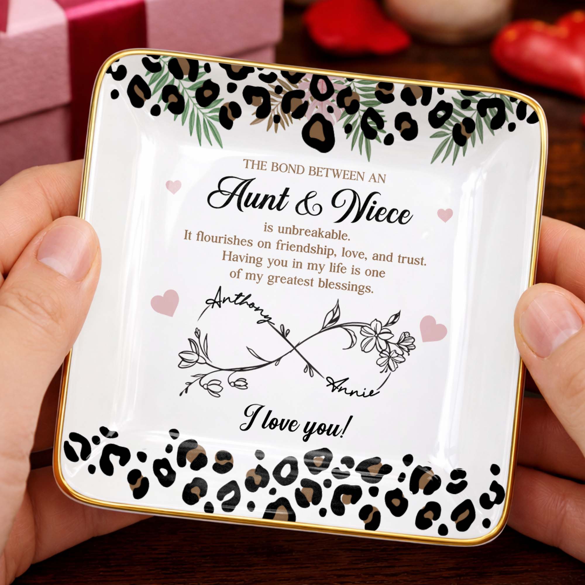 Personalized Ceramic Jewelry Dish Custom Gift for Niece
