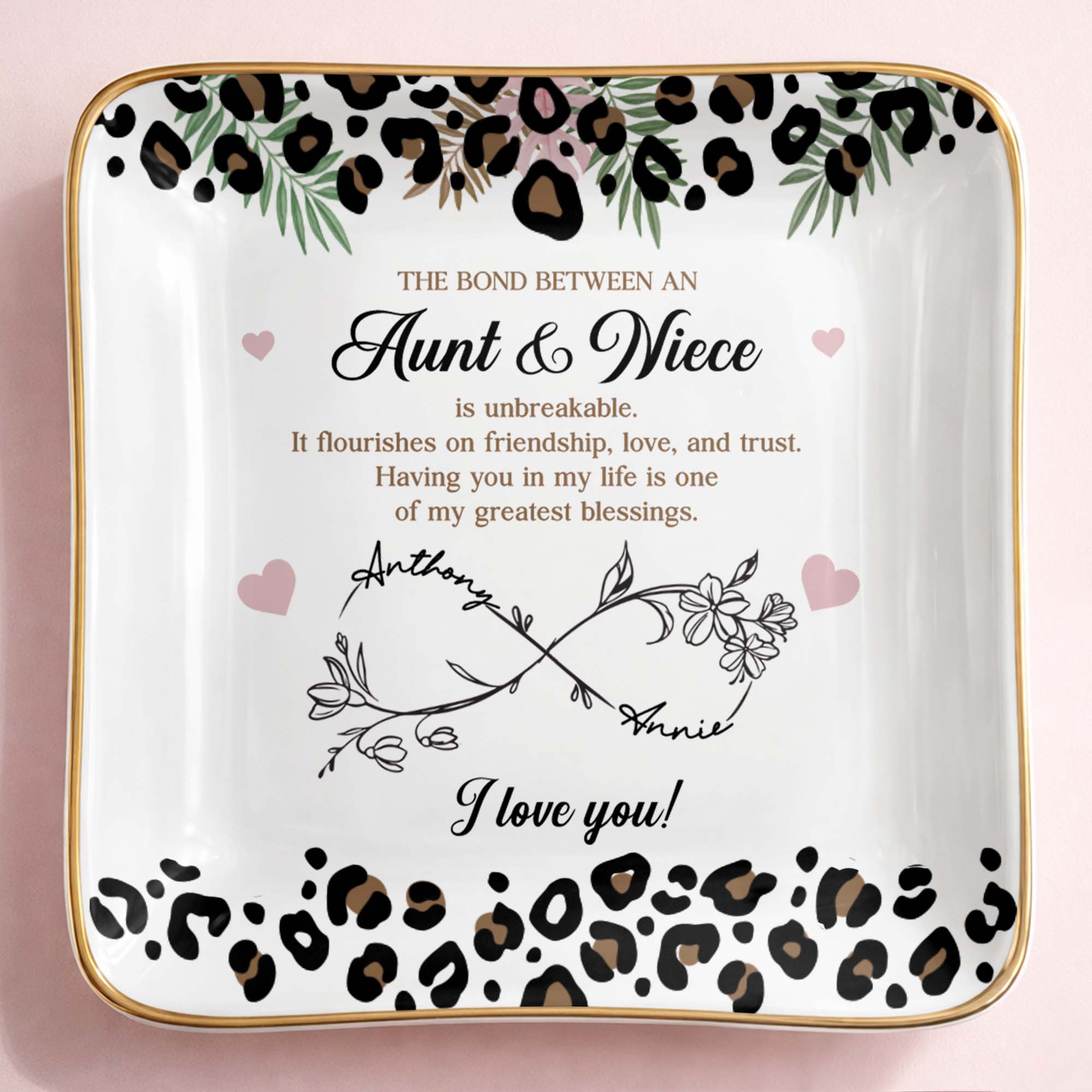 Personalized Ceramic Jewelry Dish Custom Gift for Niece