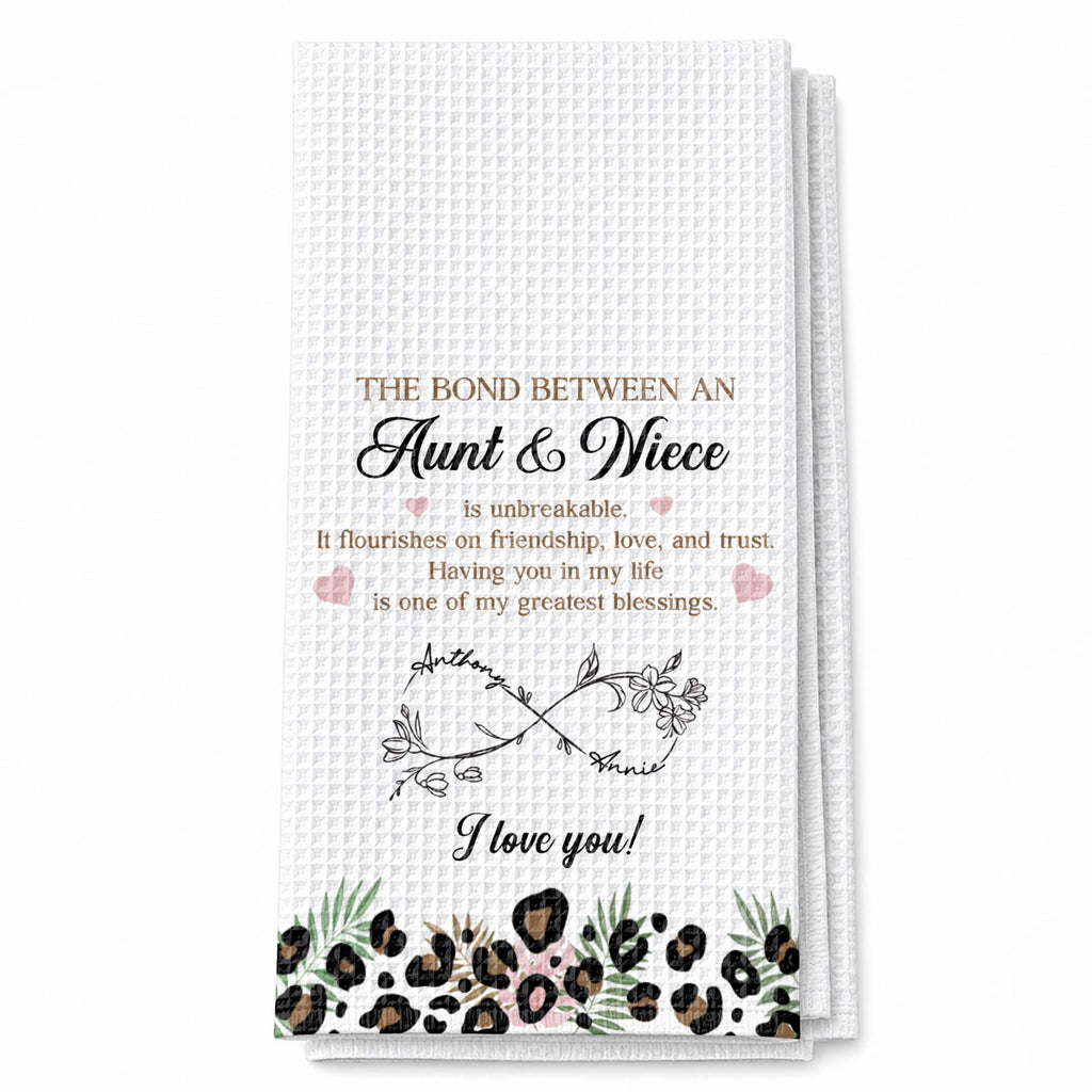Personalized Kitchen Towel Custom Birth Month Flowers for Niece