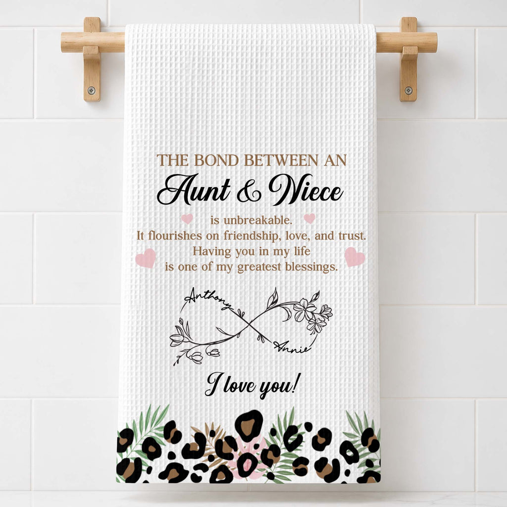 Personalized Kitchen Towel Custom Birth Month Flowers for Niece
