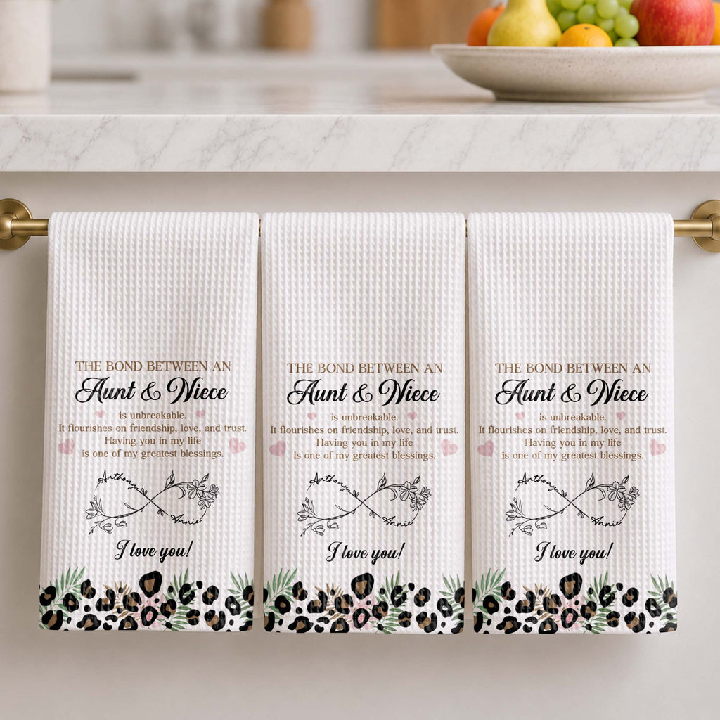 Personalized Kitchen Towel Custom Birth Month Flowers for Niece