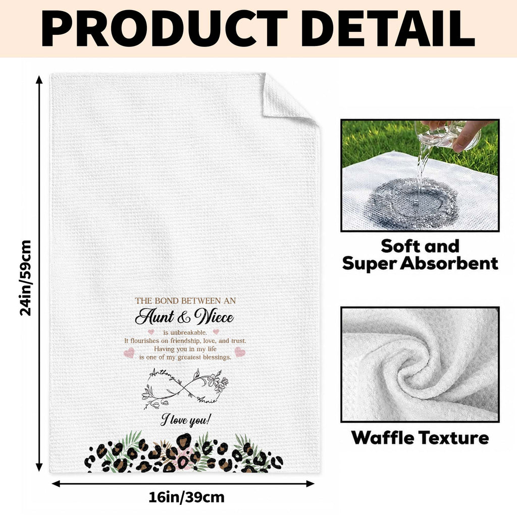 Personalized Kitchen Towel Custom Birth Month Flowers for Niece