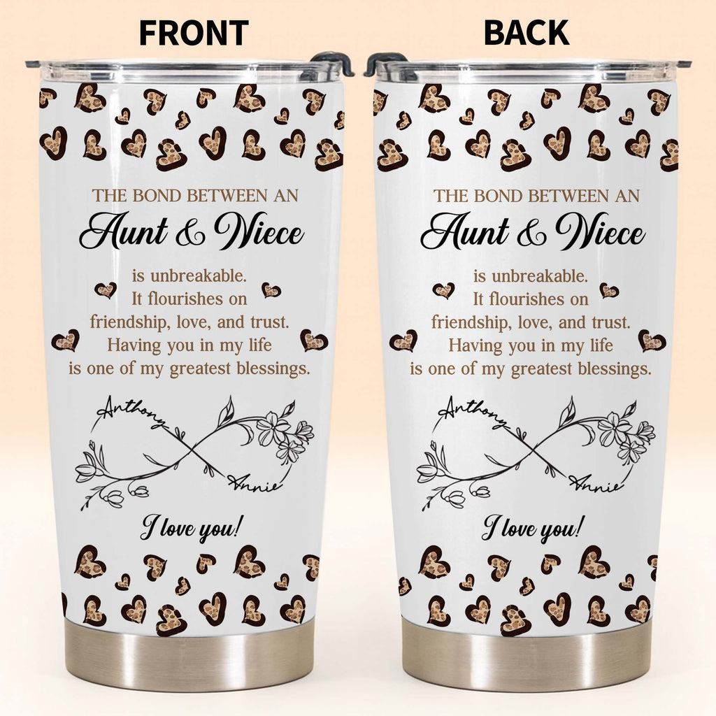 Personalized Infinity Flower Tumbler for Aunt Niece Gift 20oz