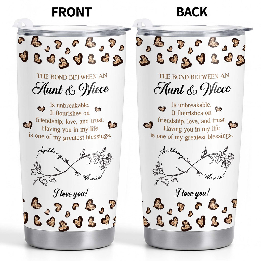 Personalized Infinity Flower Tumbler for Aunt Niece Gift 20oz