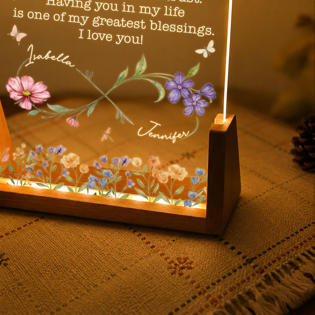 Personalized Acrylic Night Light Custom Name Gift for Niece Wood and Acrylic Night Light GradoCreations