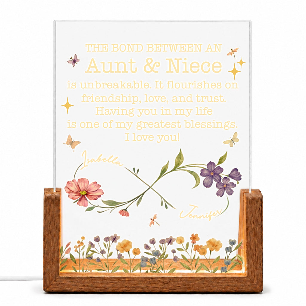 Personalized Acrylic Night Light Custom Name Gift for Niece Wood and Acrylic Night Light GradoCreations
