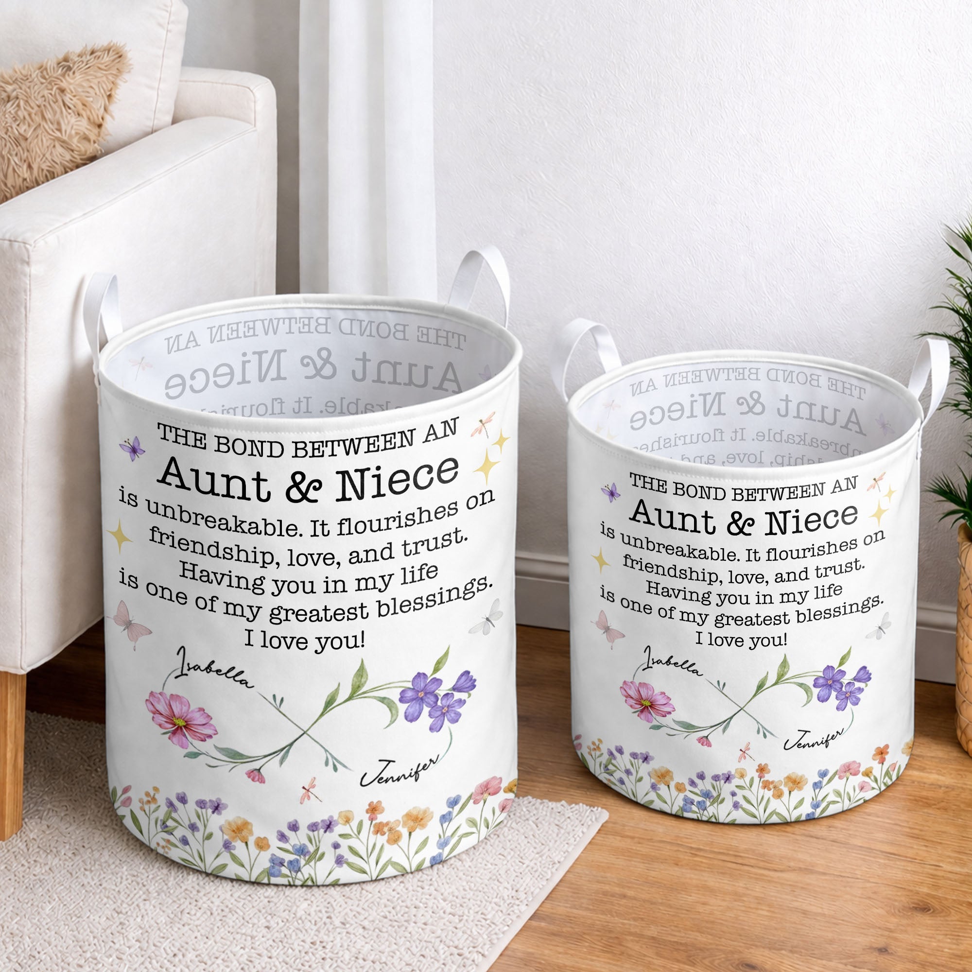 Personalized Fabric Storage Basket Custom Name Gift for Niece Basket GradoCreations