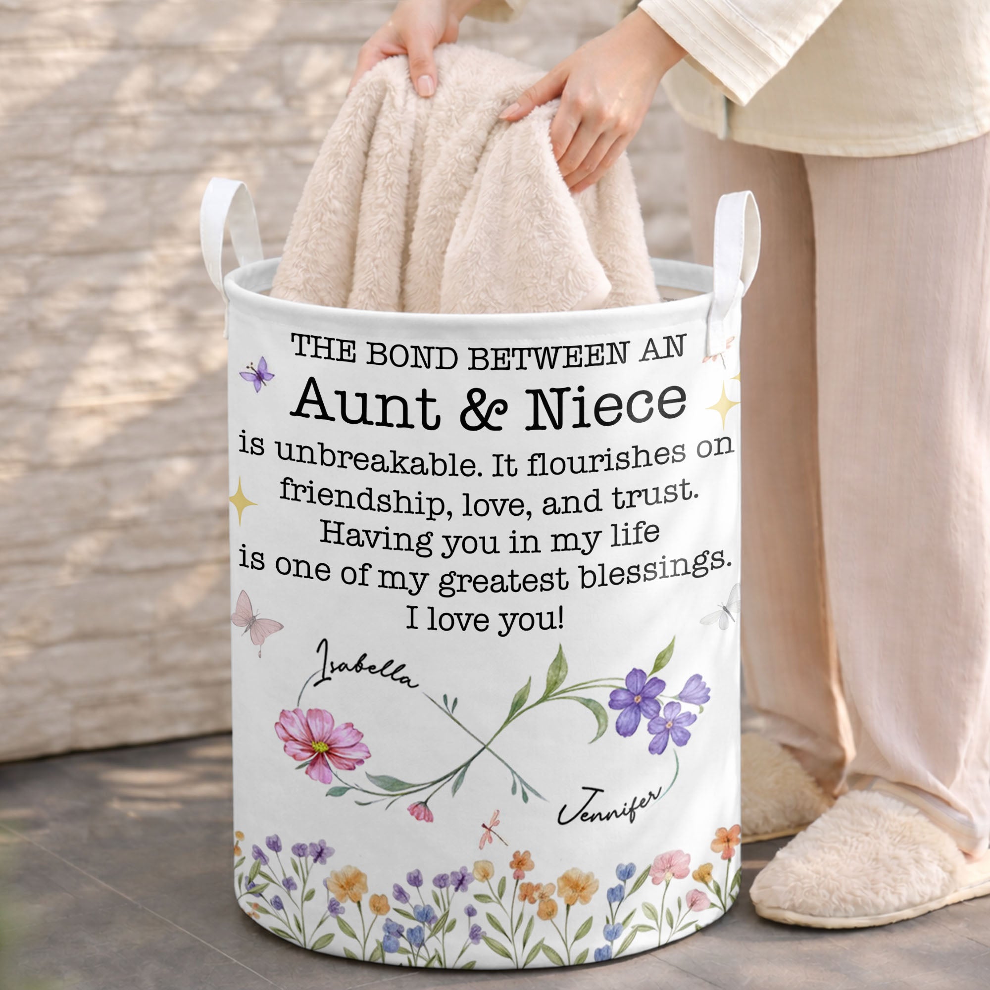Personalized Fabric Storage Basket Custom Name Gift for Niece Basket GradoCreations