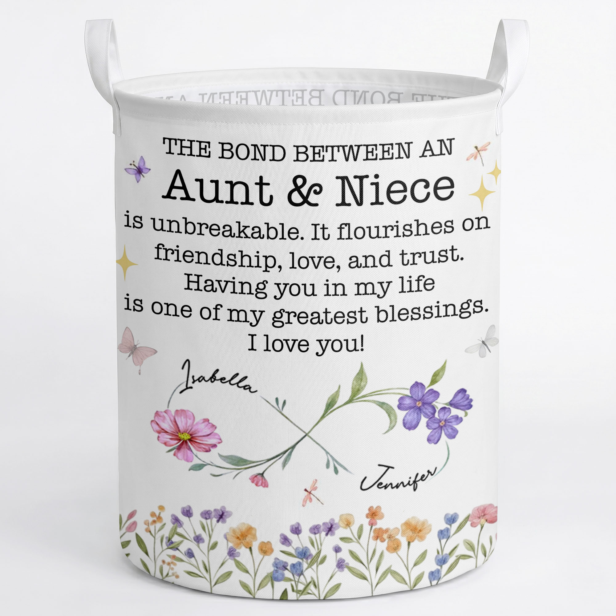 Personalized Fabric Storage Basket Custom Name Gift for Niece Basket GradoCreations