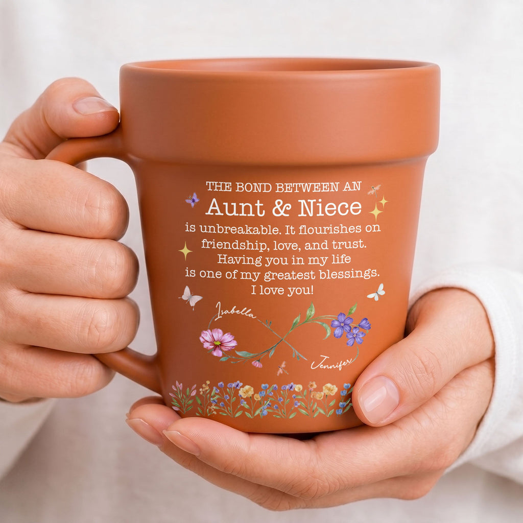 Personalized Flower Pot Mug Custom Gift for Niece Aunt