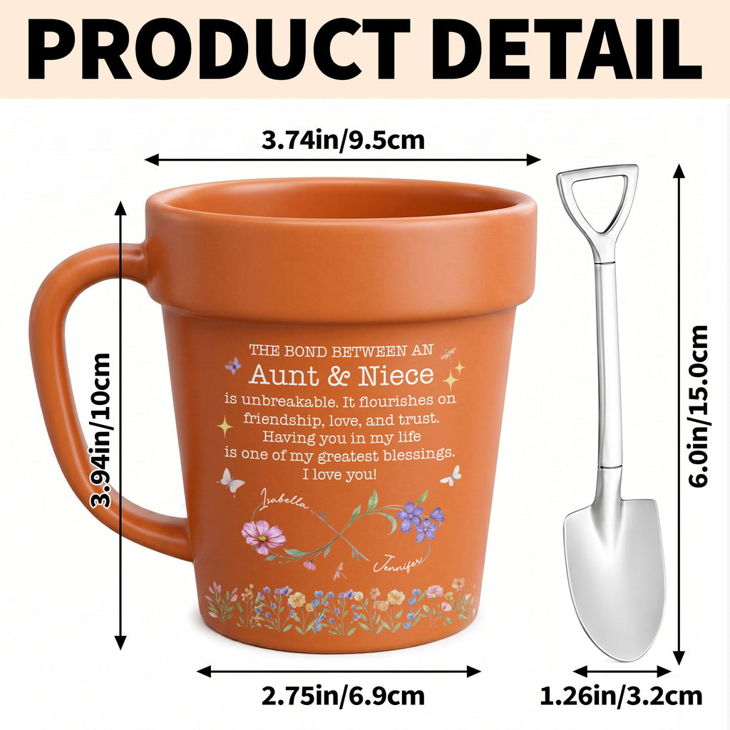 Personalized Flower Pot Mug Custom Gift for Niece Aunt