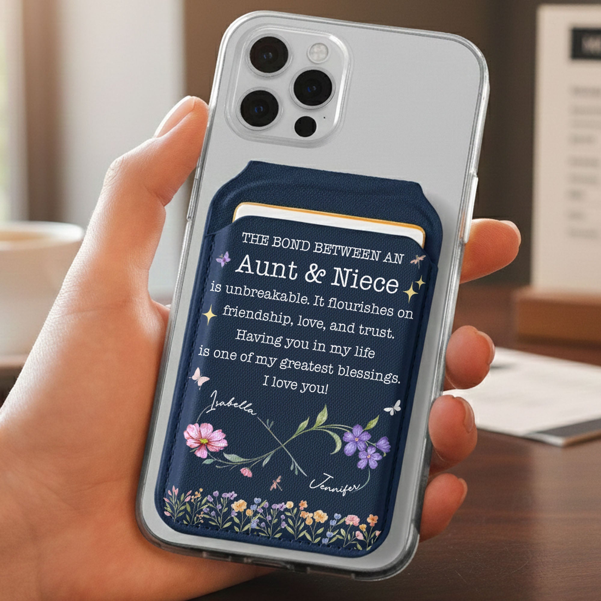 Personalized MagSafe Wallet Custom Name Gift for Niece