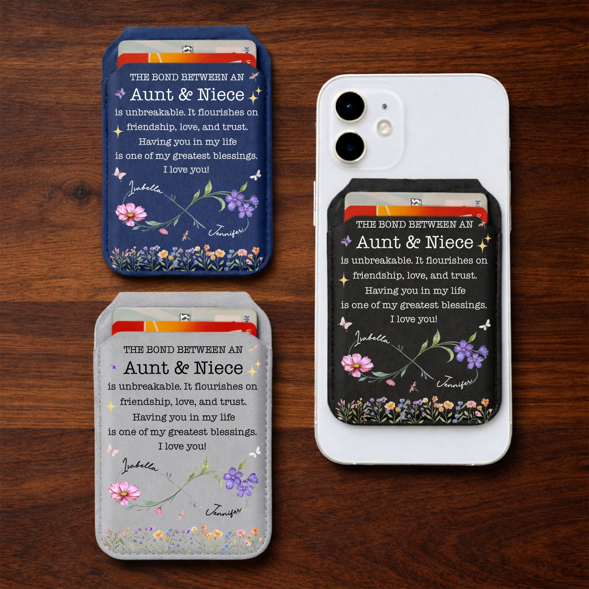 Personalized MagSafe Wallet Custom Name Gift for Niece