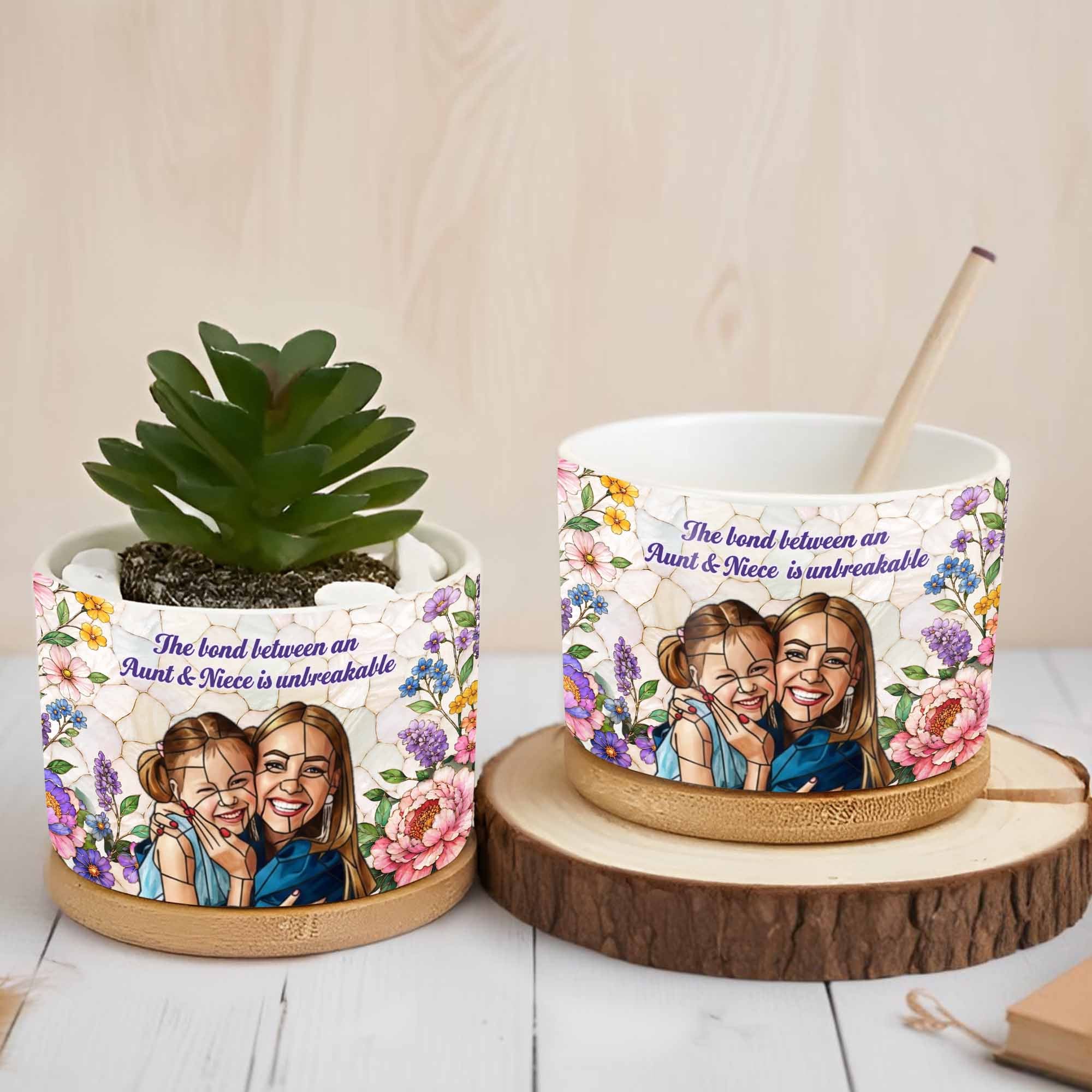 Personalized Ceramic Plant Pot Custom Gift for Niece Ceramic Plant Pot GradoCreations