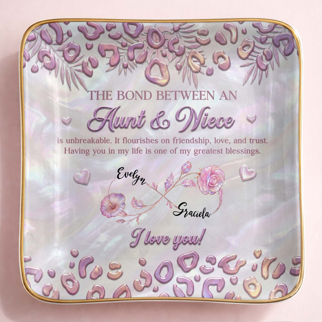 Personalized Jewelry Dish with Custom Birth Month Flowers for Niece Jewelry Dish GradoCreations