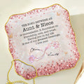 Personalized Lace Jewelry Dish Custom Name Gift for Niece Lace Square Jewelry Dish GradoCreations