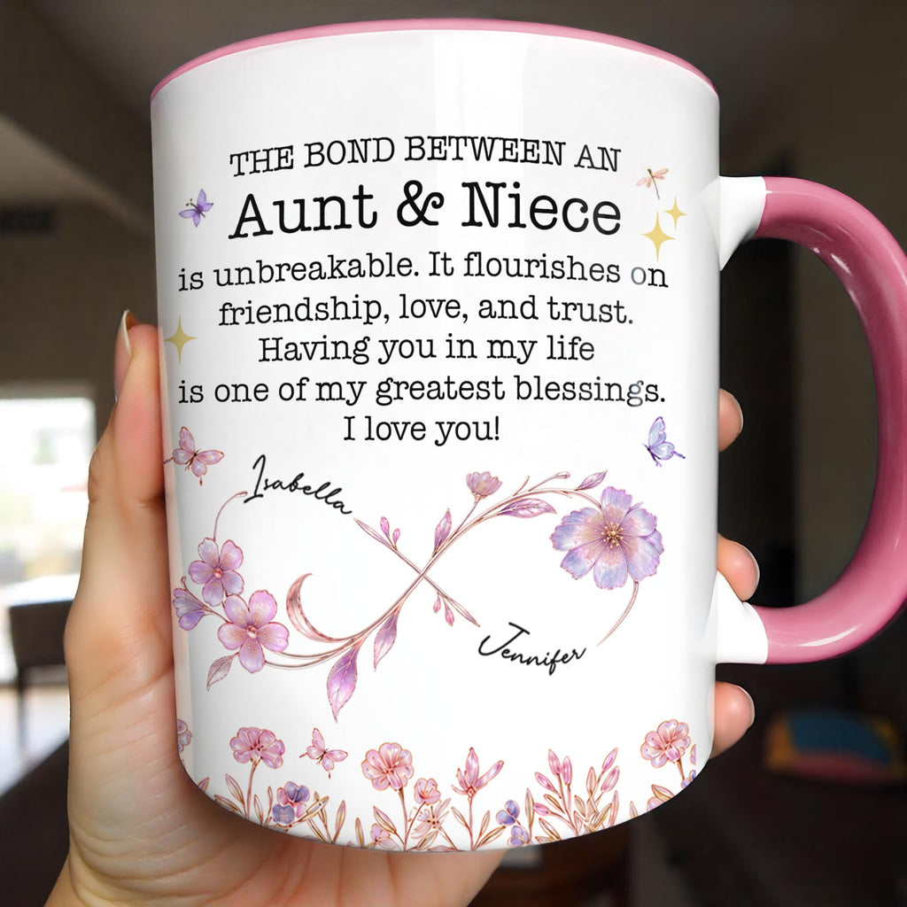 Personalized Accent Mug Custom Niece Gift Flower Design Accent Mug GradoCreations