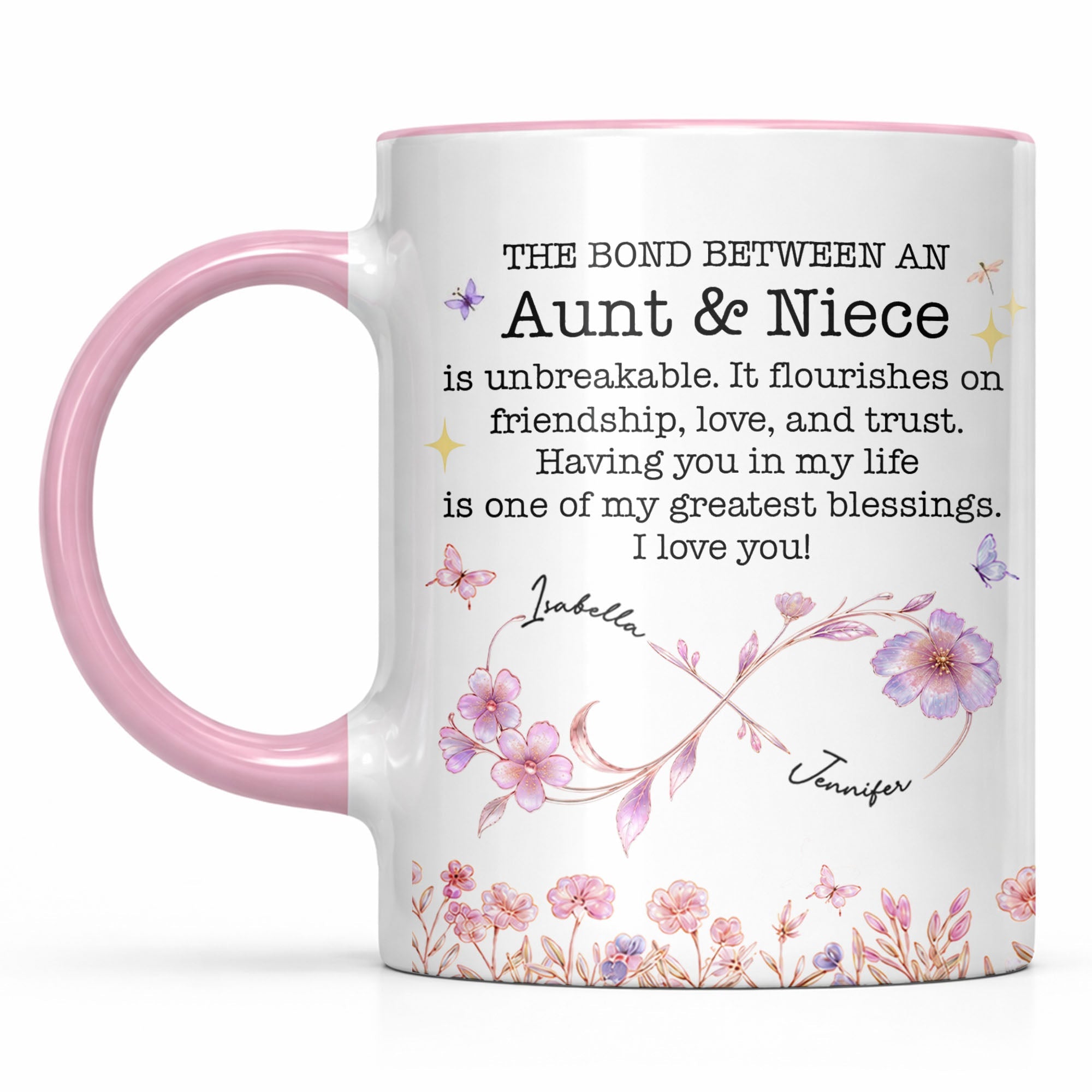 Personalized Accent Mug Custom Niece Gift Flower Design Accent Mug GradoCreations