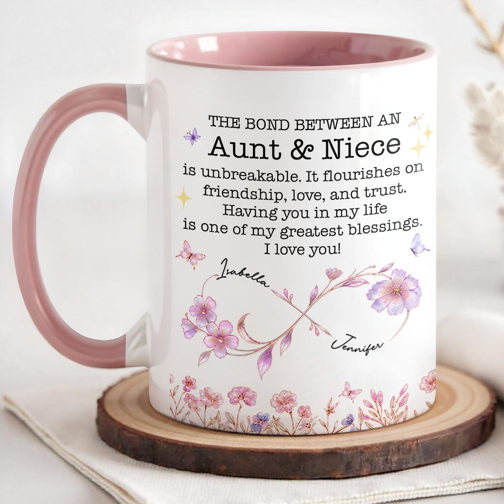 Personalized Accent Mug Custom Niece Gift Flower Design Accent Mug GradoCreations